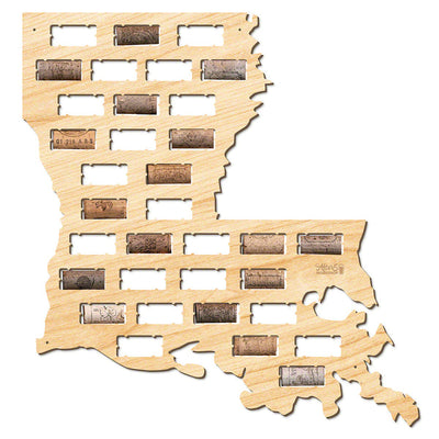 Louisiana Wine Cork Map